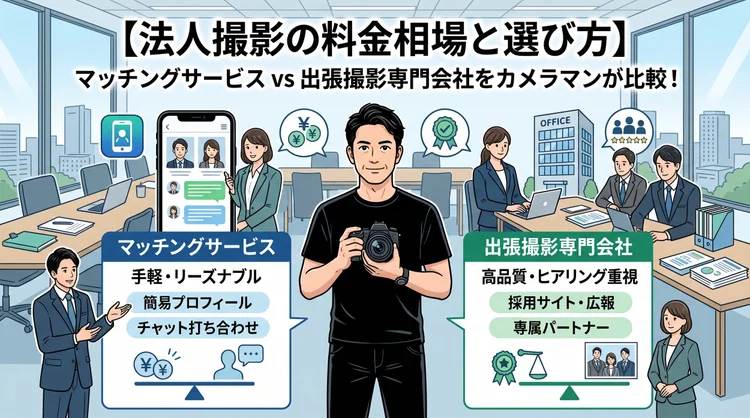 法人撮影の料金相場と依頼先の選び方を解説するコラムのイメージ
