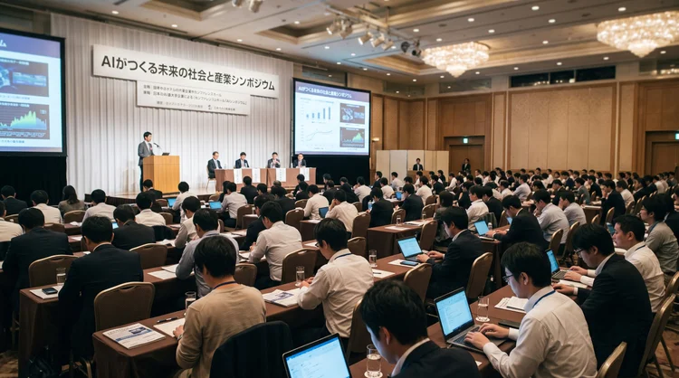 シンポジウム会場のセミナー風景イメージ写真