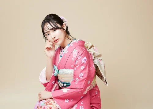振袖姿の女性の着物撮影