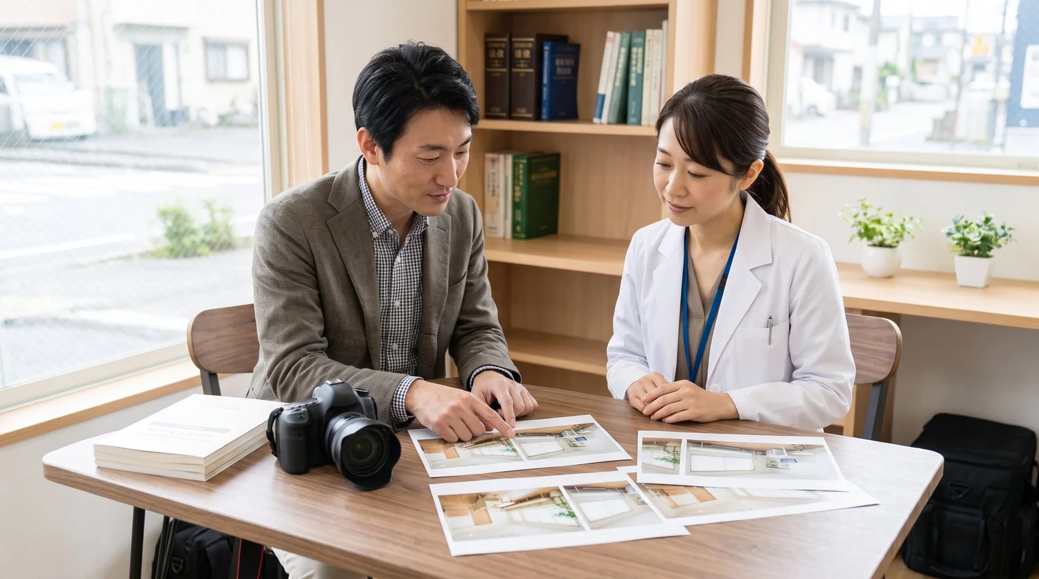 クリニック撮影の計画を立てている様子