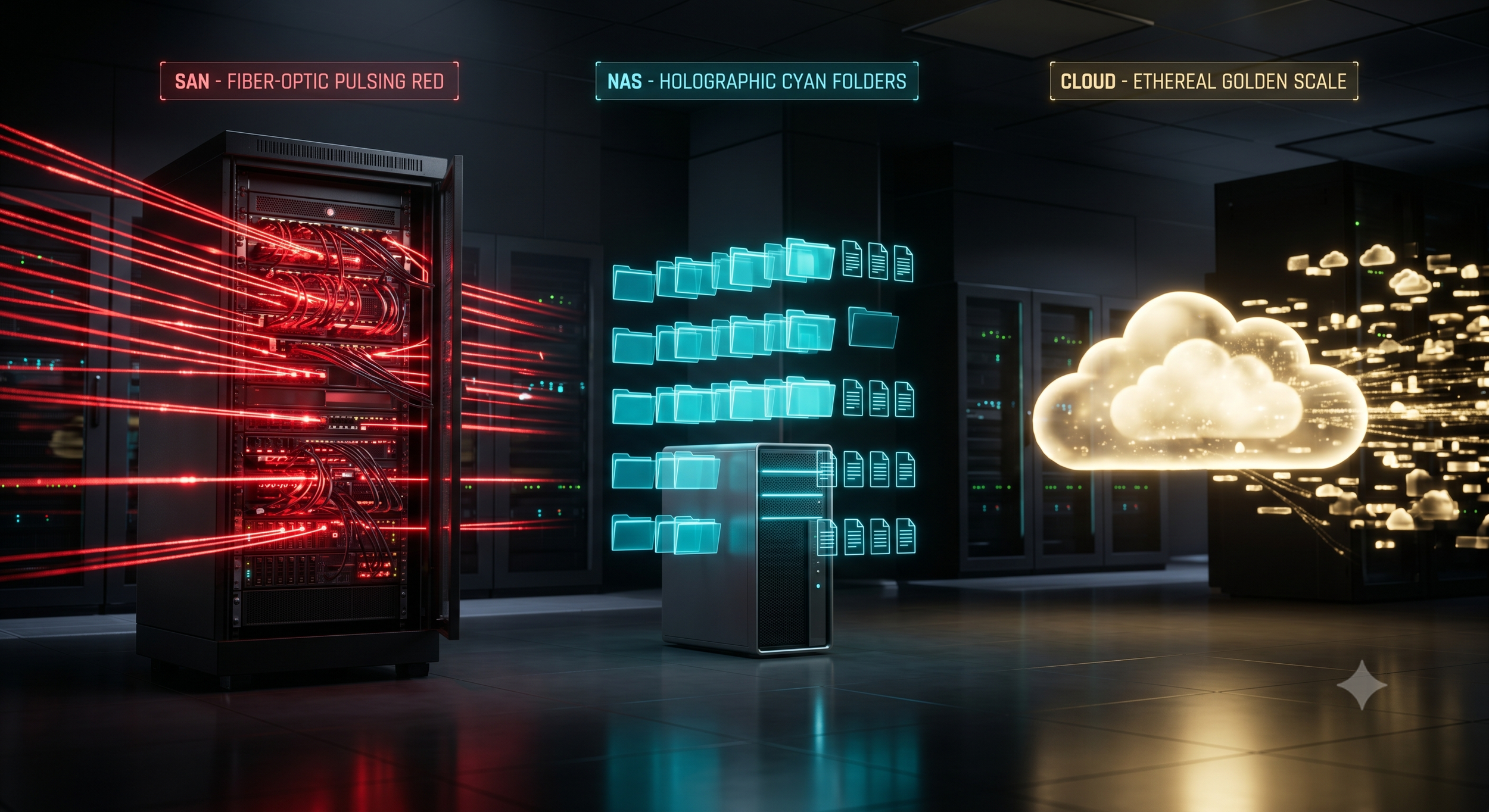 Almacenamiento Empresarial: SAN vs NAS vs Nube&nbsp;