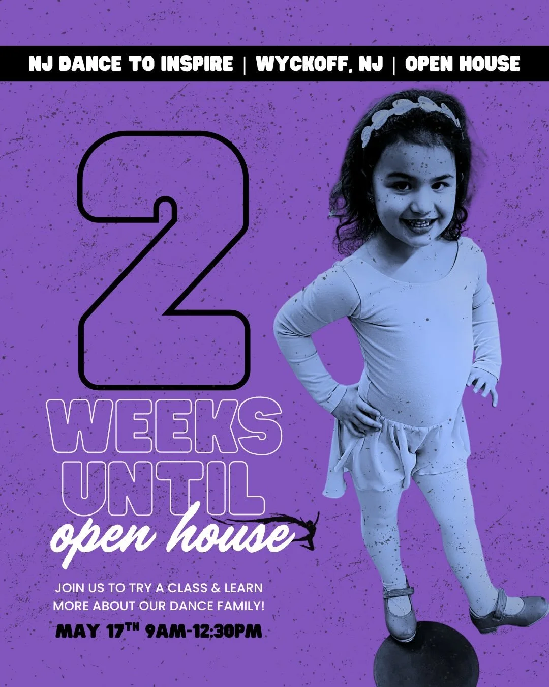 ✨ 2 weeks to go ✨

Our Open House is almost here and we can&rsquo;t wait to dance with you 💜
Join us for trial classes, meet our team, and see what NJDTI is all about!

🗓 May 17 | 9:00&ndash;12:30