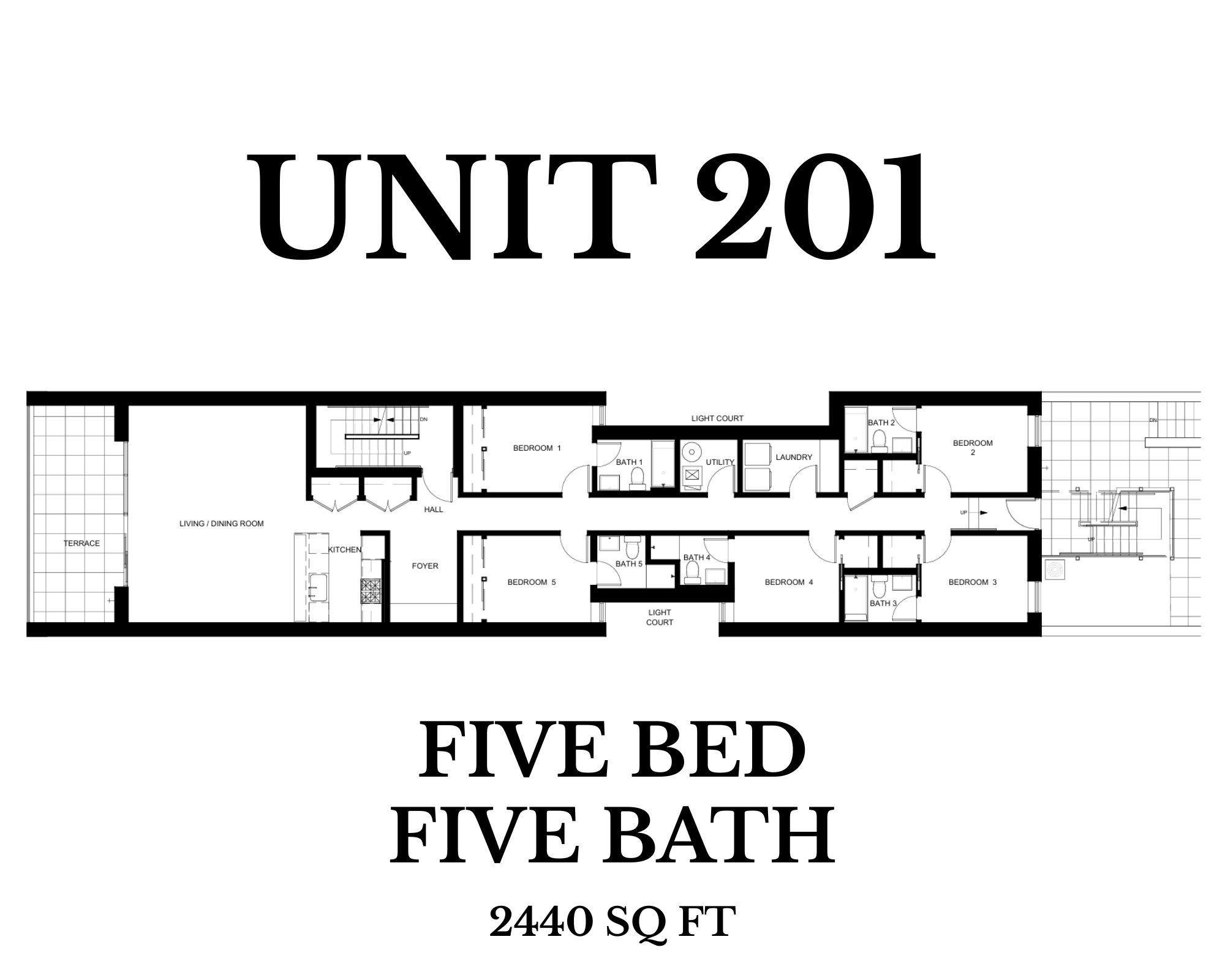 floor plan for five bed five bath apartment