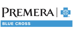Premera logo with a blue cross symbol and the text 'BLUE CROSS'
