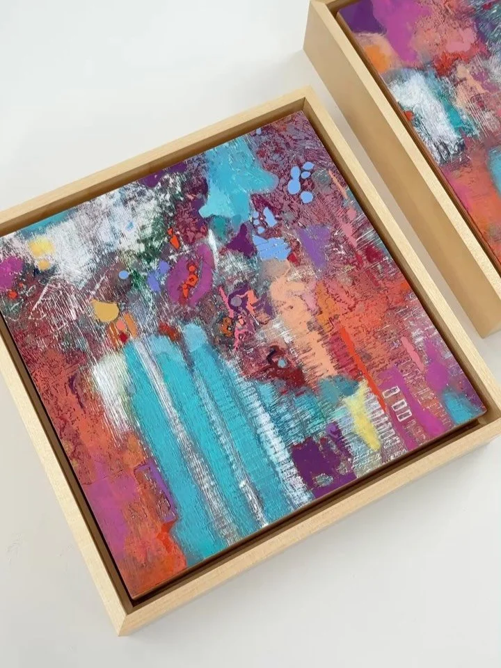 These three small works began as part of a much larger painting. As I moved across the surface, each section revealed its own energy and sense of place. I cut the canvas apart and let these pieces become their own intimate worlds.

There is something