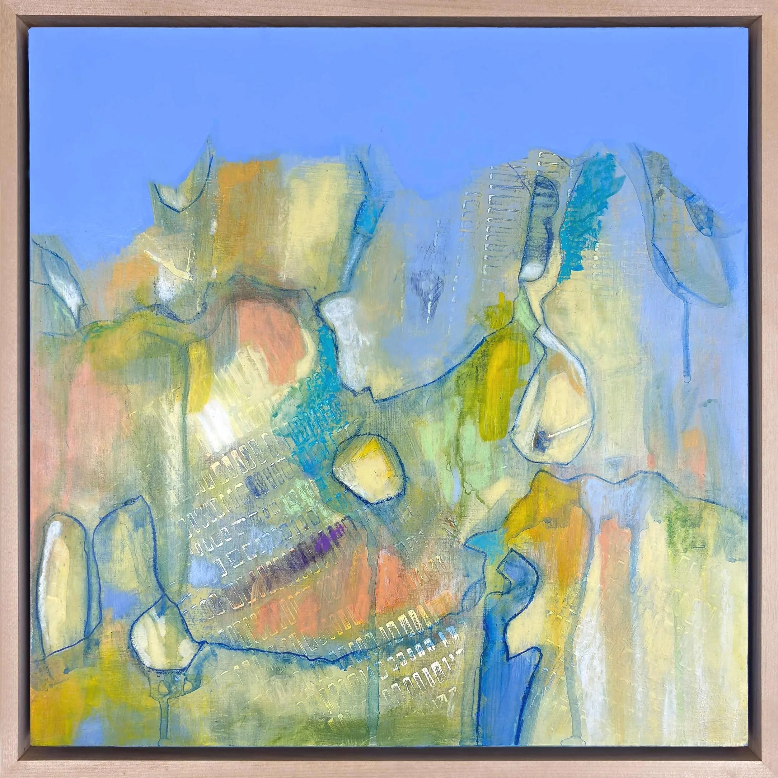 Full view of the abstract painting “Echoes of Light II” by Calie Durant, featuring layered color, subtle movement, and atmospheric depth.