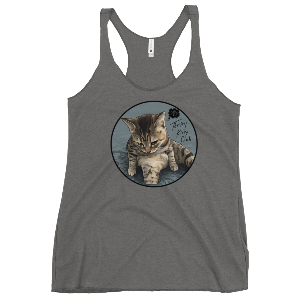 Thrifty Kitty Club - Snuggles' Why - Women's Racerback Tank