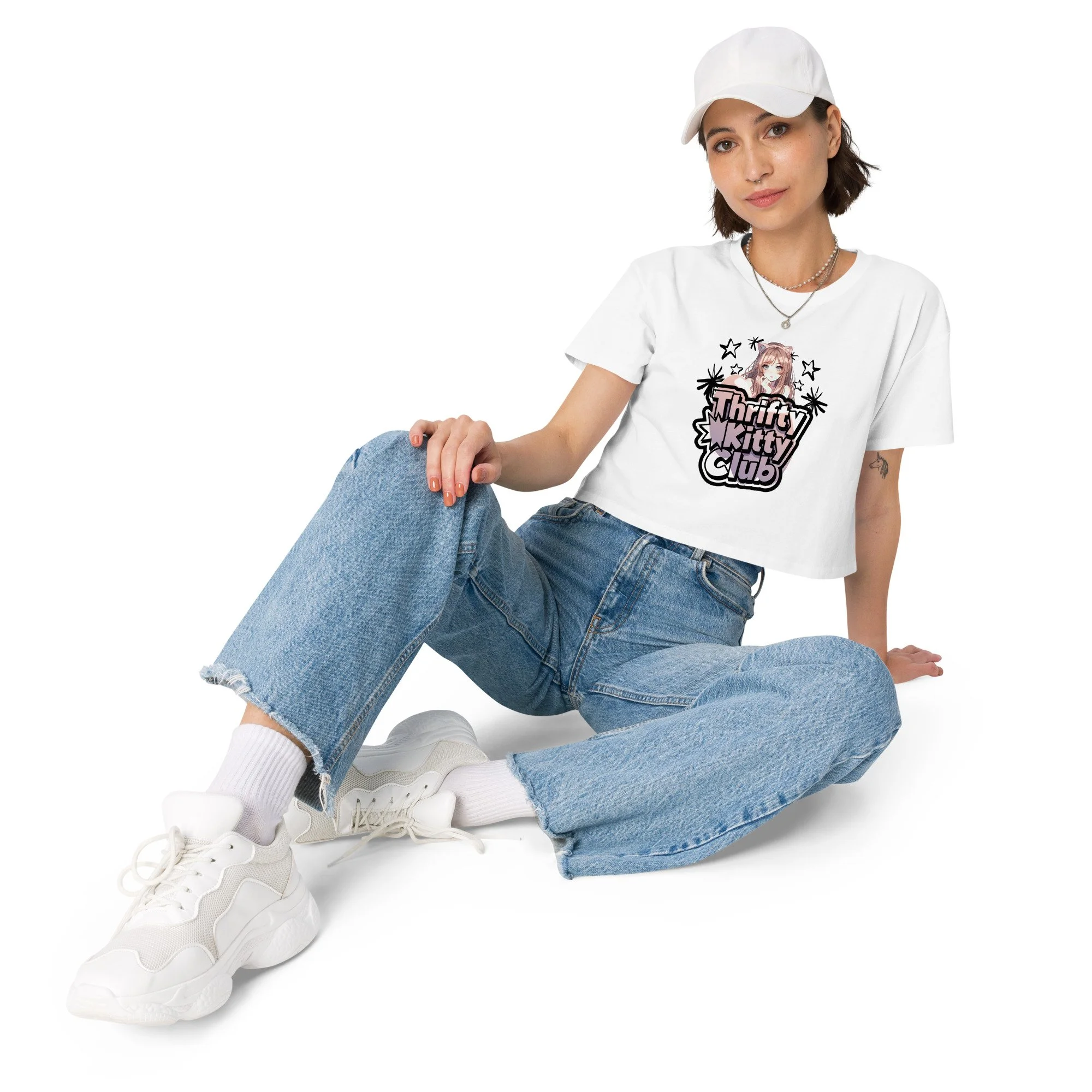 Thrifty Kitty Club - Cat Girl Anime - Women’s crop top