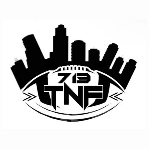 Silhouette of a city skyline with tall buildings, a bridge, and a stylized eye with the text '213 TNP' inside it.