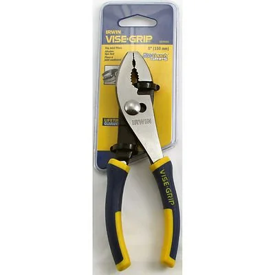 Irwin Slip Joint Pliers, 6 in OAL, ProTouch Grip Handle, 1-5/32 in W Jaw, 1-1/8 in L Jaw