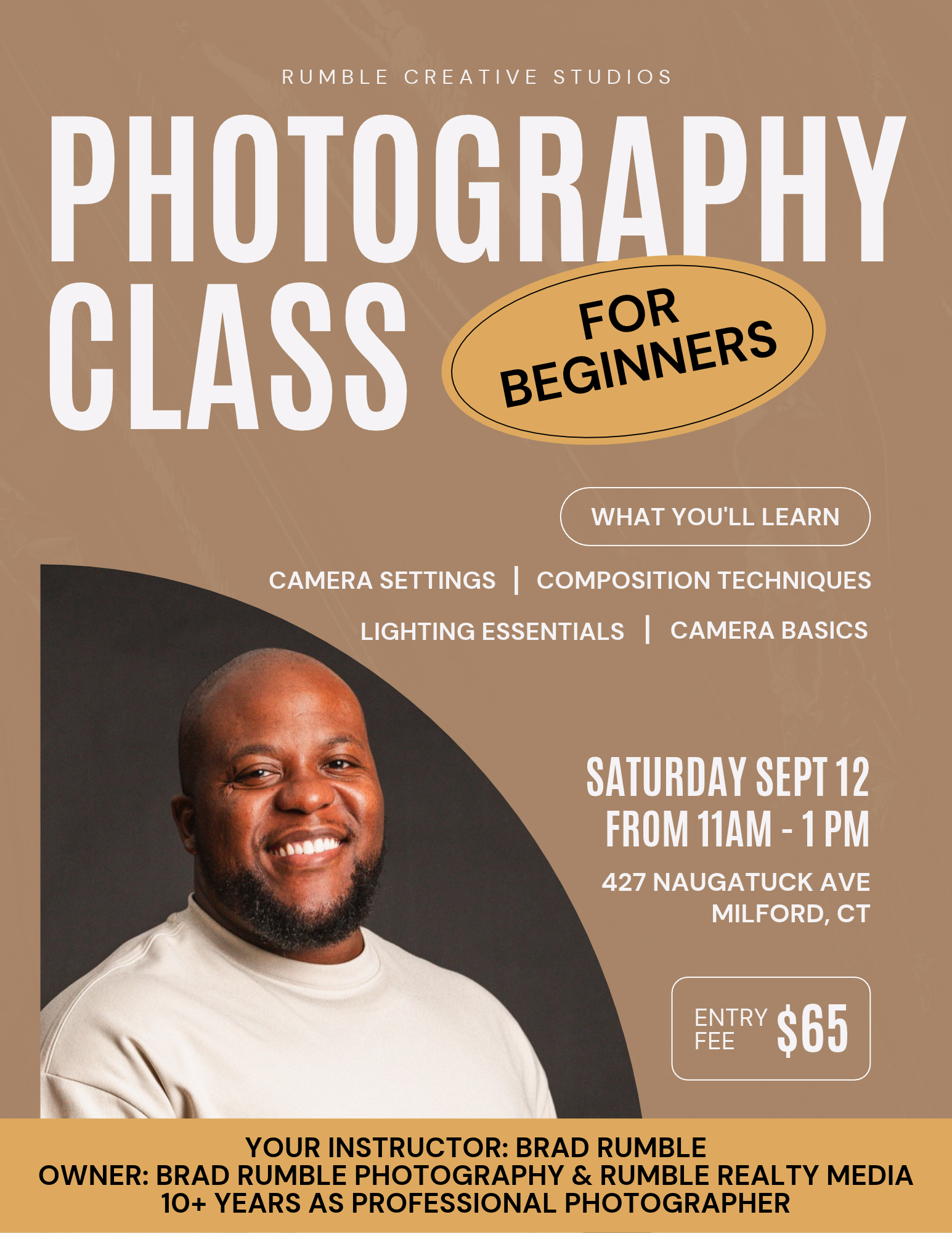 Sept 12 | Beginner Photography Class with Brad