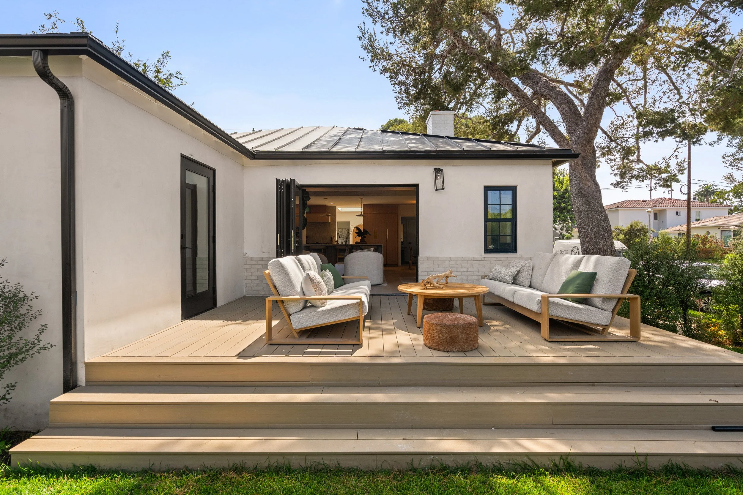 Outdoor deck connected to the living room.