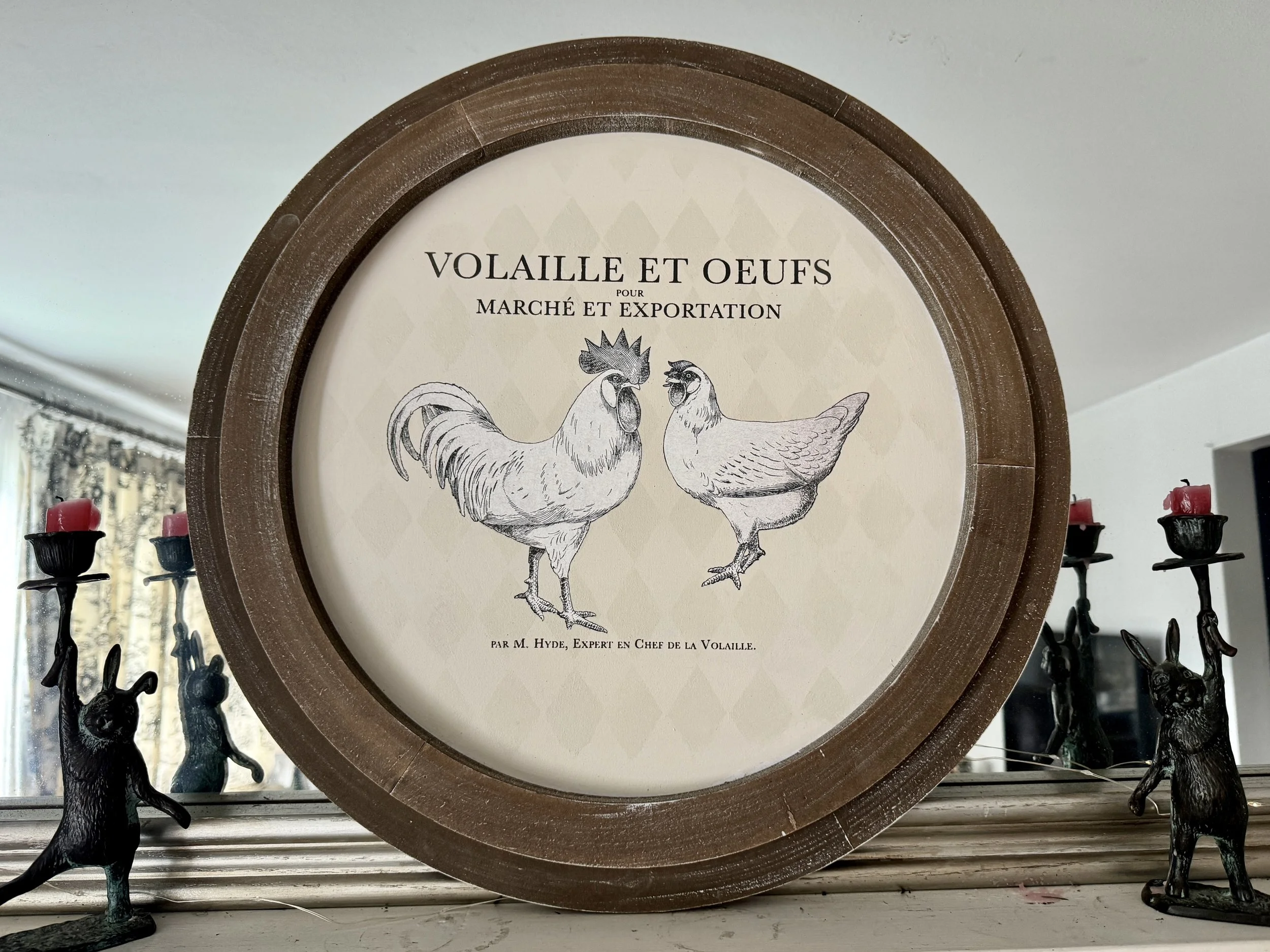 Round Chicken and Roo Sign