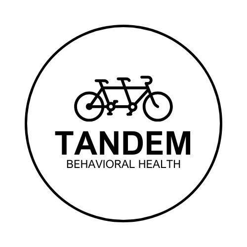 Tandem Behavioral Health logo with tandem bicycle