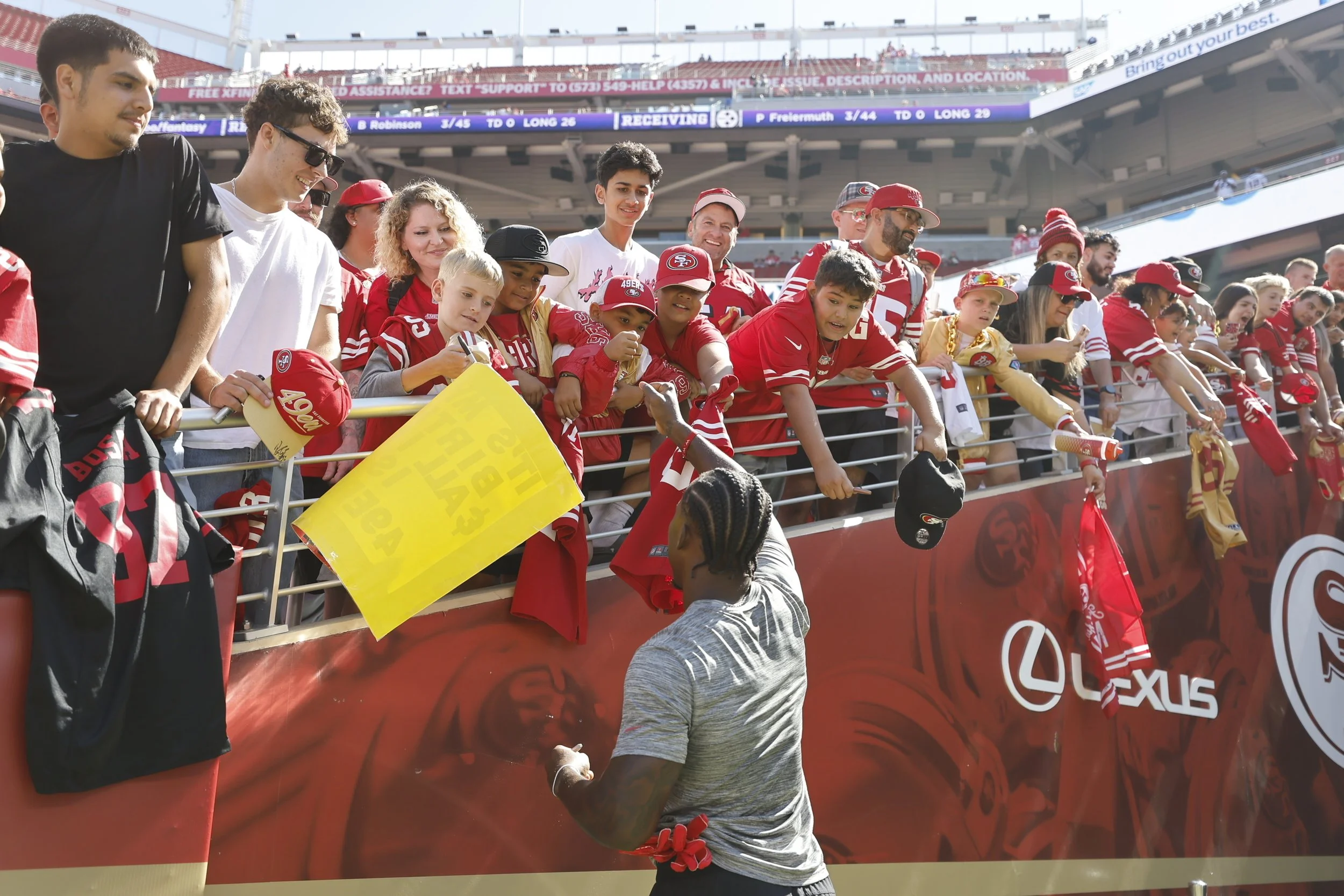 Connecting with fans and sharing smiles at Levi’s® Stadium.