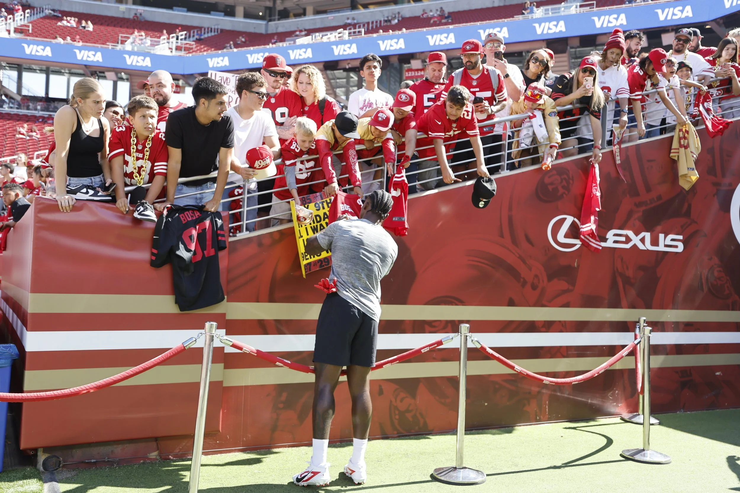 Connecting with fans and sharing smiles at Levi’s® Stadium.
