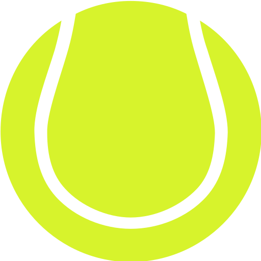 Close-up of a yellow tennis ball with a white curved seam.