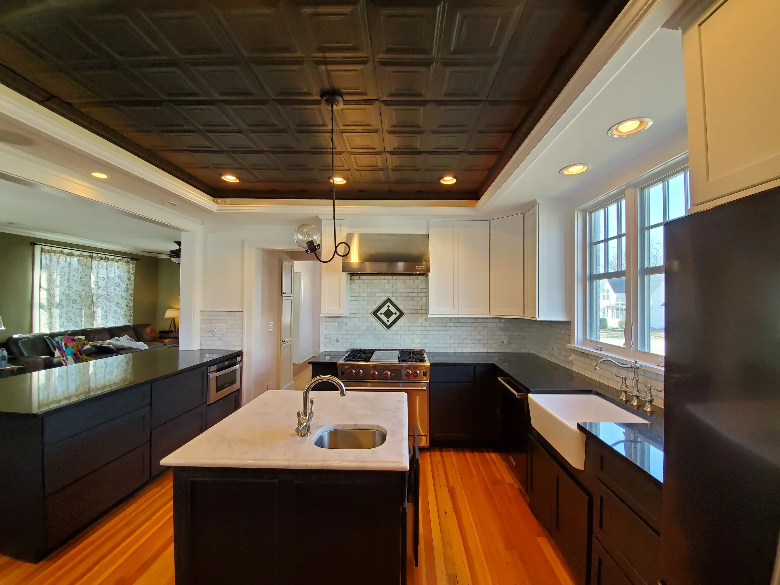 "Luxury kitchen cabinet refinishing and custom restoration by Kora Pro Painting in St. Charles and Naperville, IL, featuring a professional factory-grade finish."