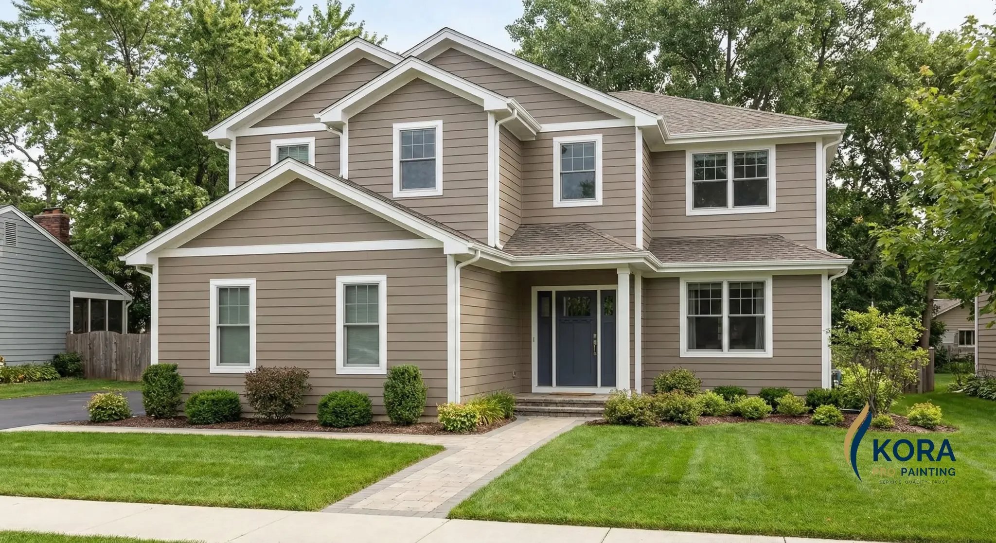 Exterior house painting Oswego IL vinyl and aluminum siding refinishing