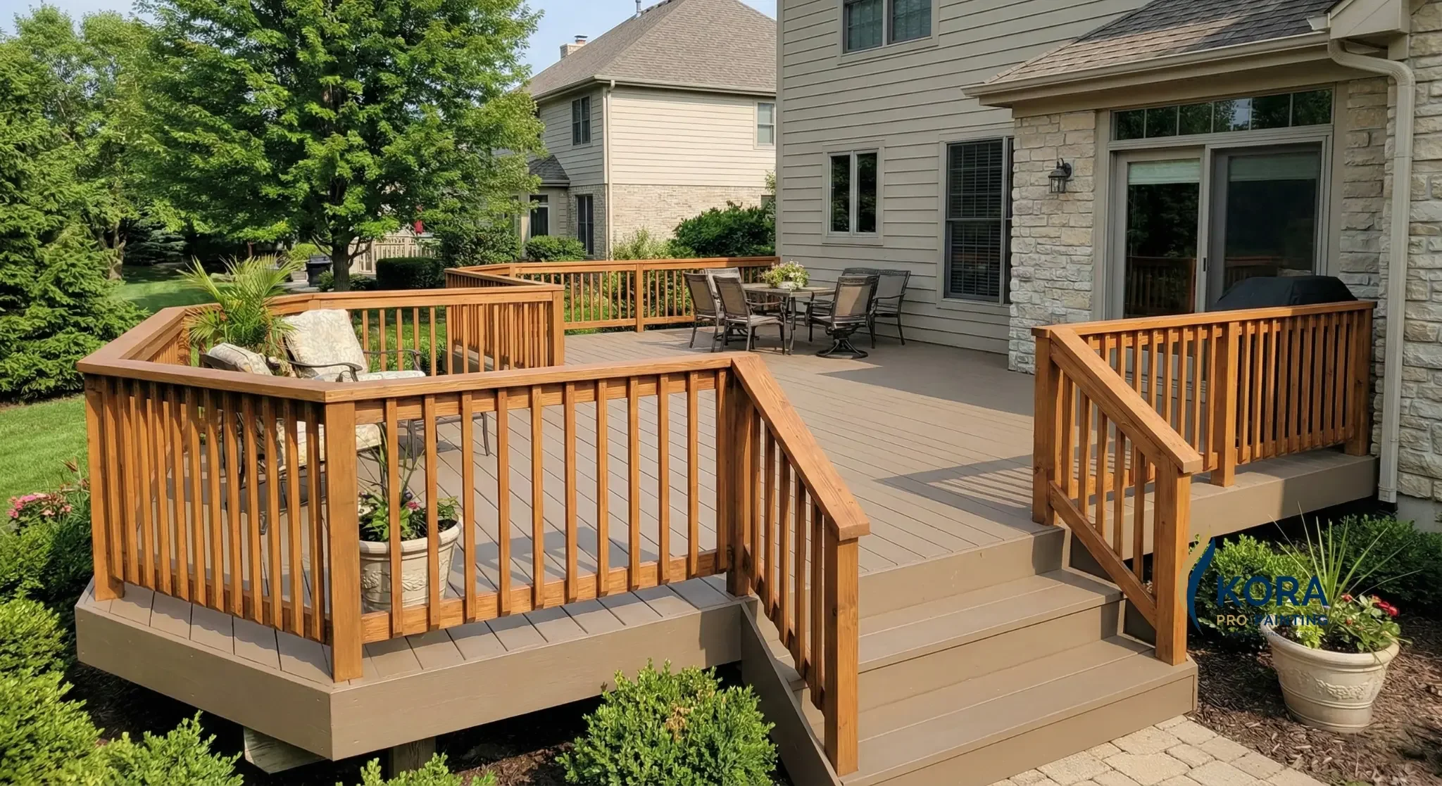 Kora Pro Painting professional cedar deck staining and wood restoration services in Naperville, IL