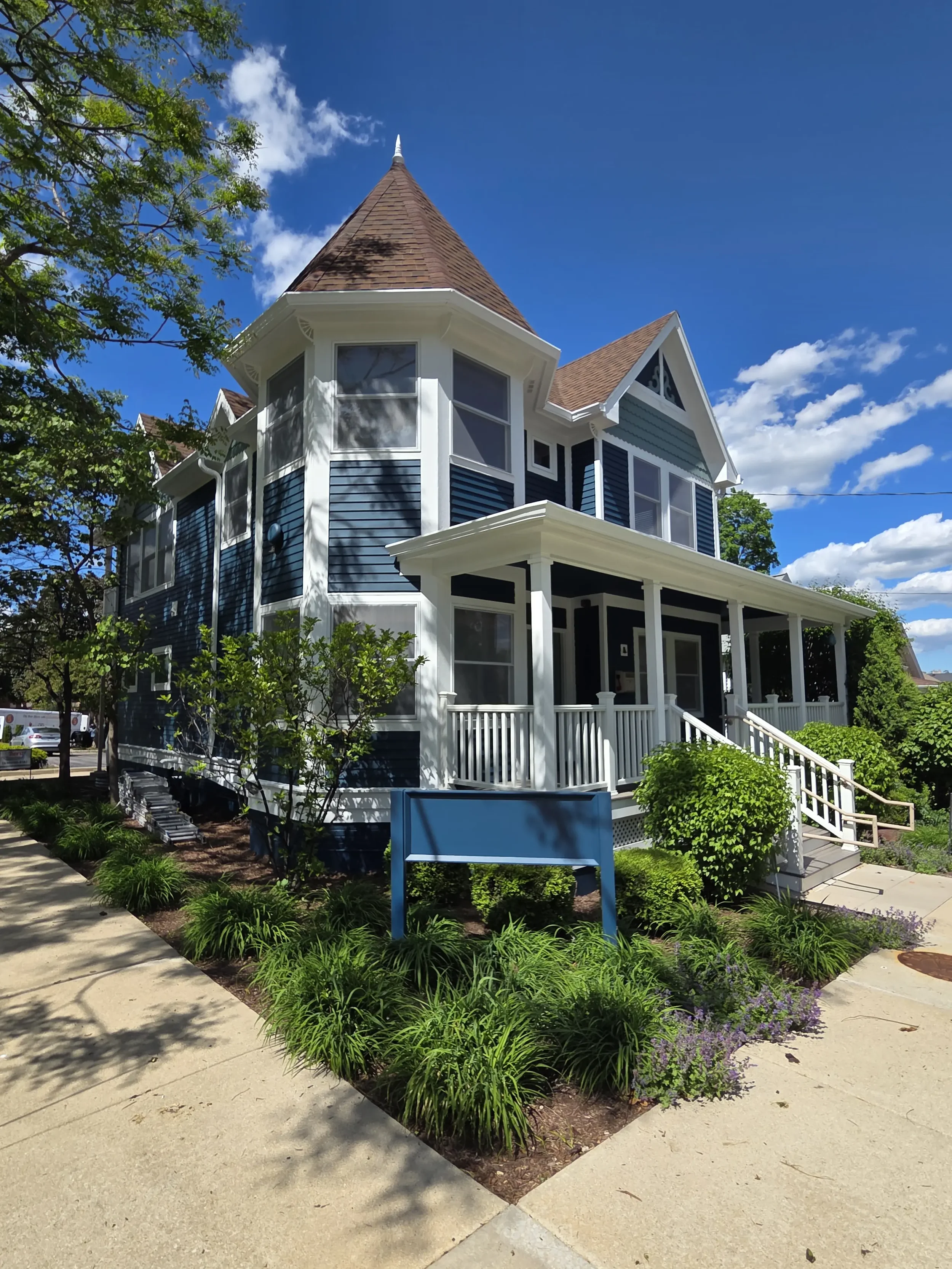 Expert exterior house painting and historic Victorian home restoration in St. Charles, IL by Kora Pro Painting.