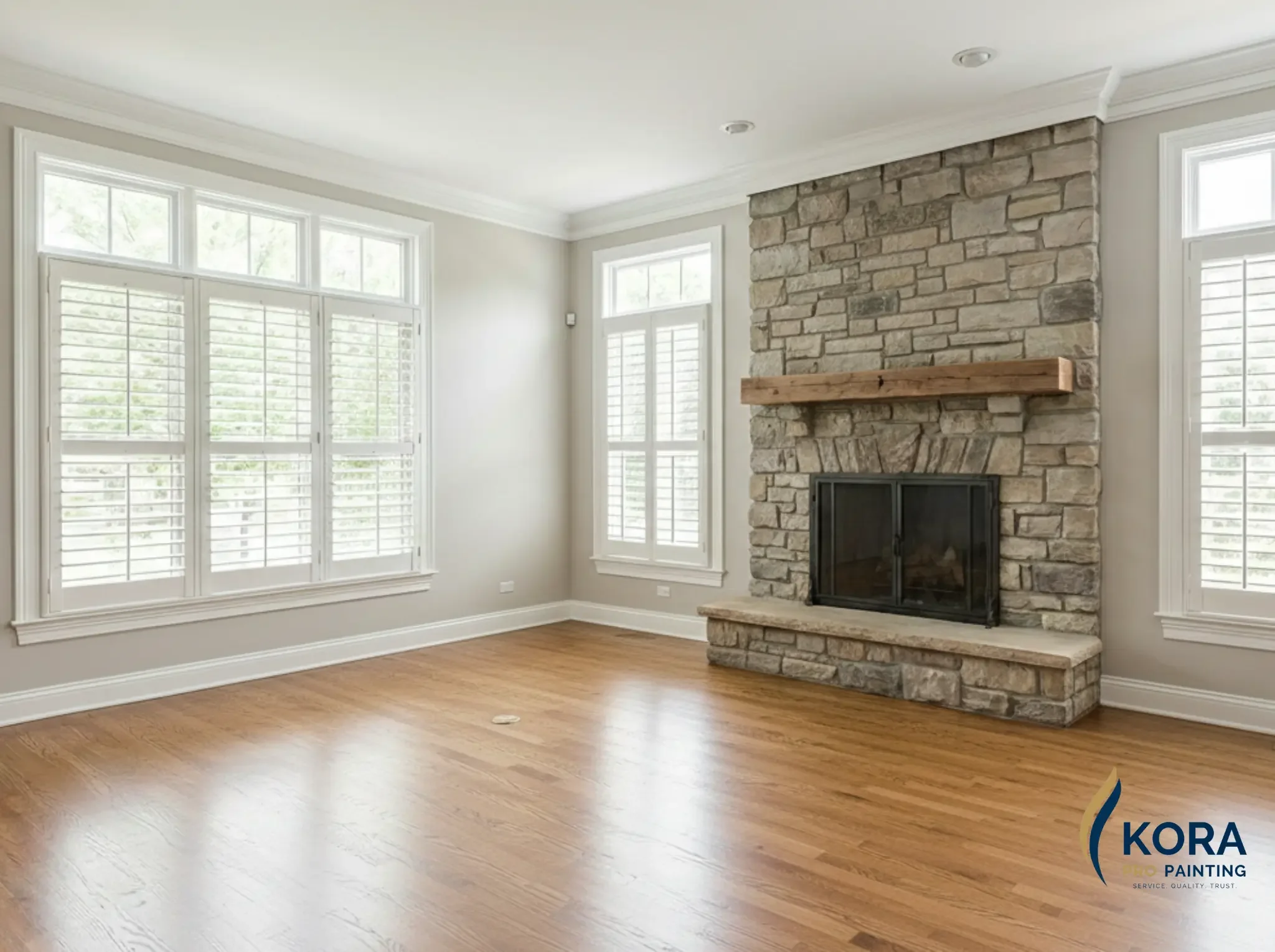 Modern residential interior painting in Palatine, IL by Kora Pro Painting experts.