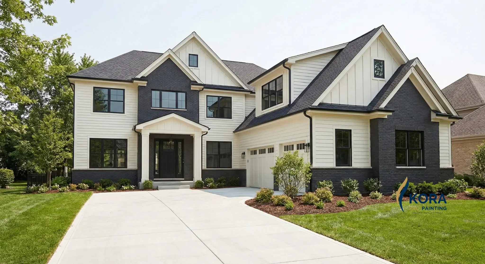 Kora Pro Painting cedar siding restoration and exterior house painting in Naperville, IL