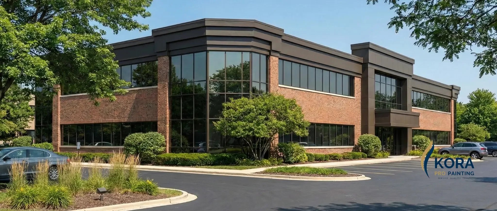 Commercial painting for corporate office building and business parks in Buffalo Grove, IL.