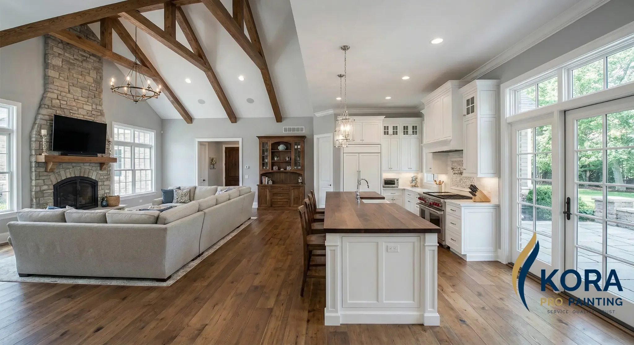 Luxury residential interior painting in Long Grove, IL featuring high-end finishes and professional detail by Kora Pro Painting.