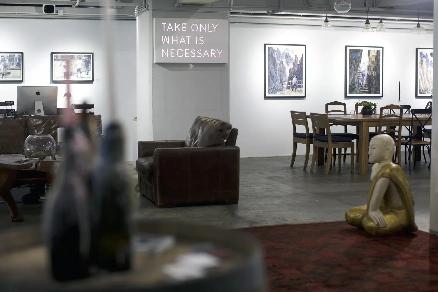 exhibition view of Euan Macleod's High and Low in Hong Kong in 2017