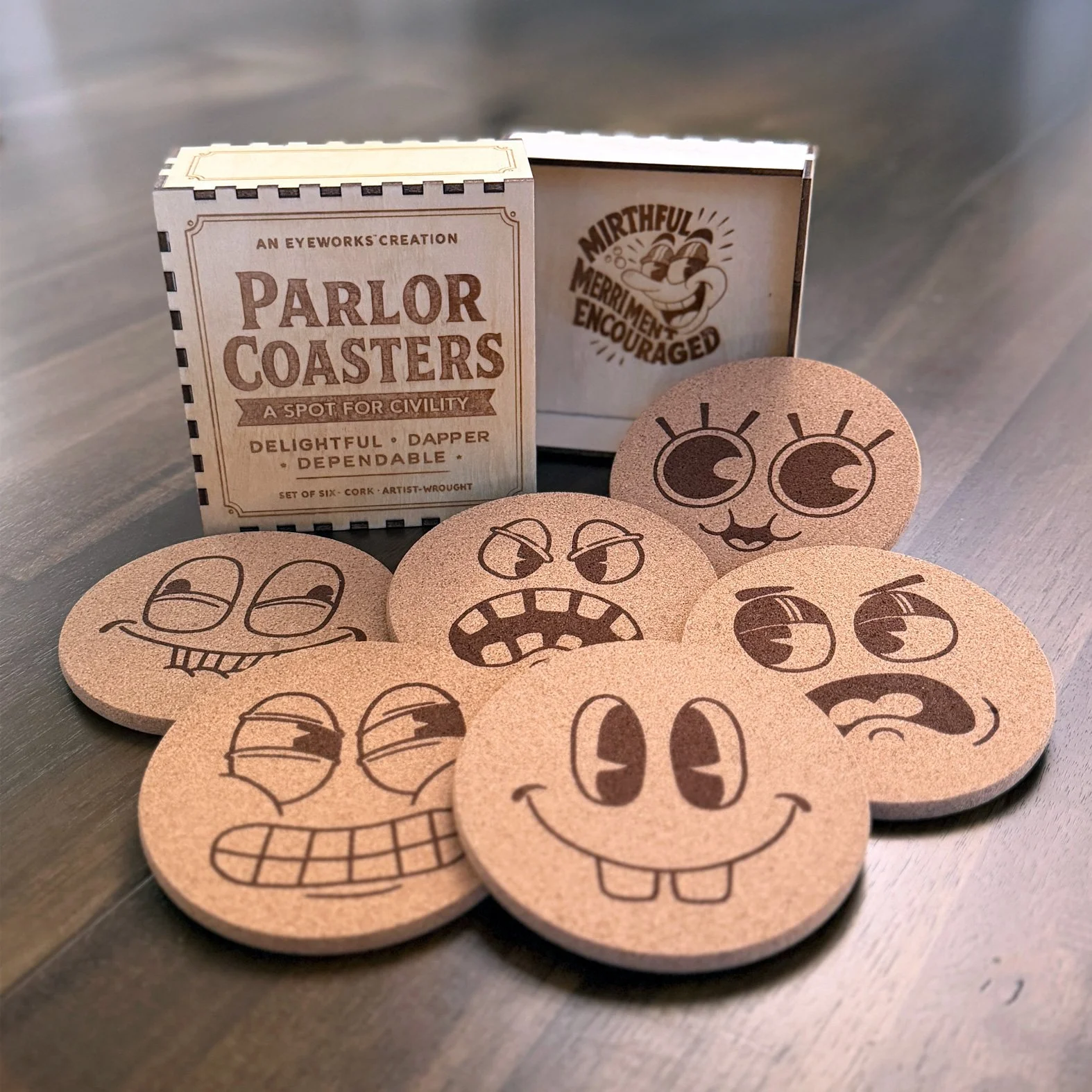 Parlor Coasters Set 1 - Cork