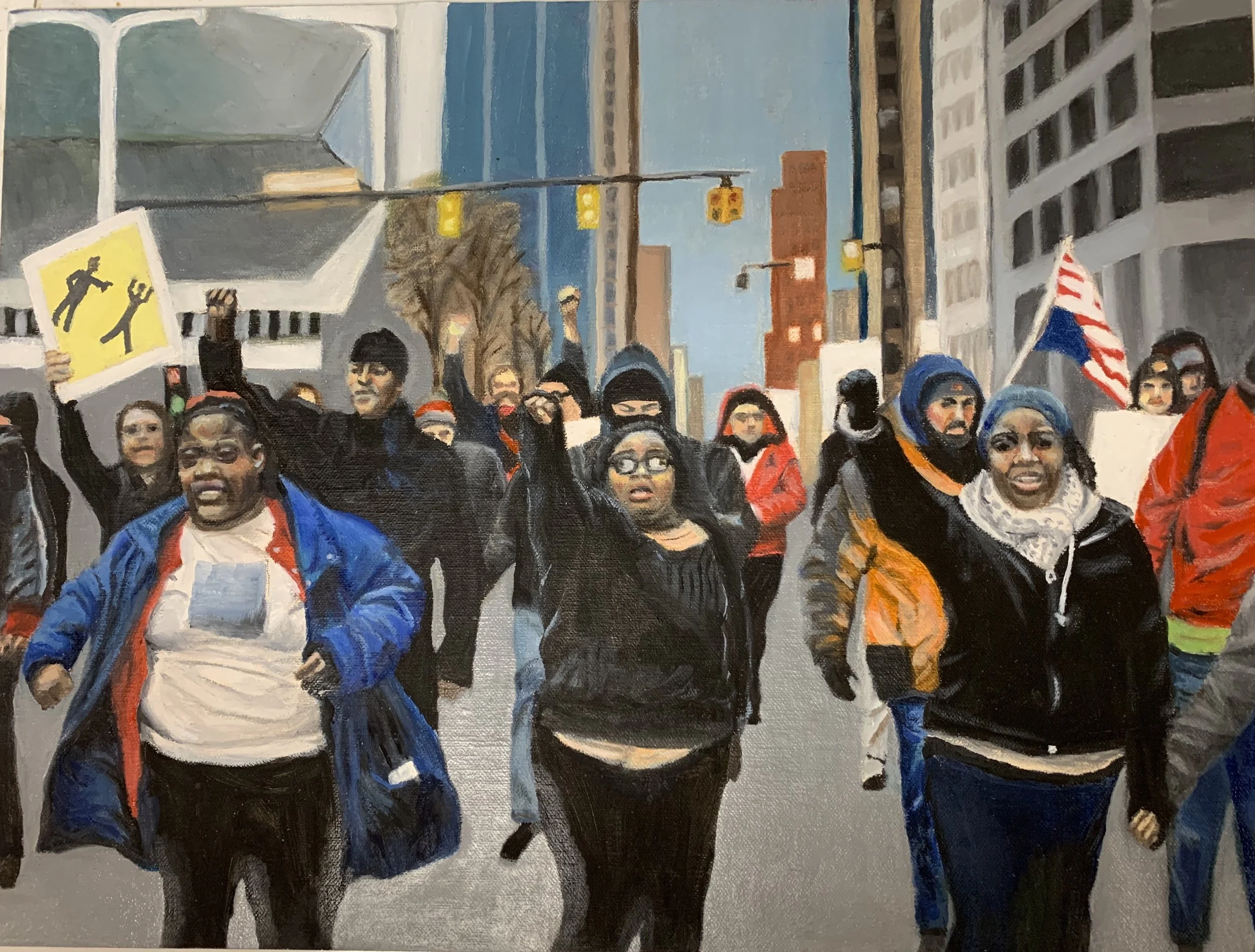 Black Lives Matter 4, oil on canvas, 12 x 16, 2020.