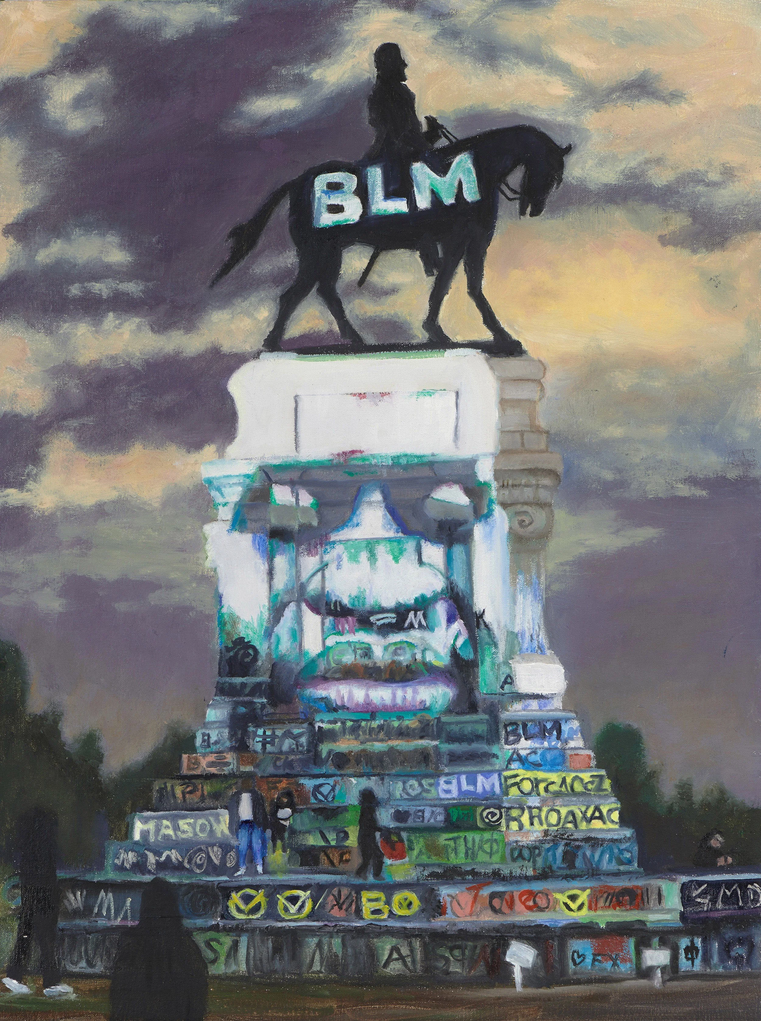 Black Lives Matter 2, oil on canvas, 12 x 16",  2020.