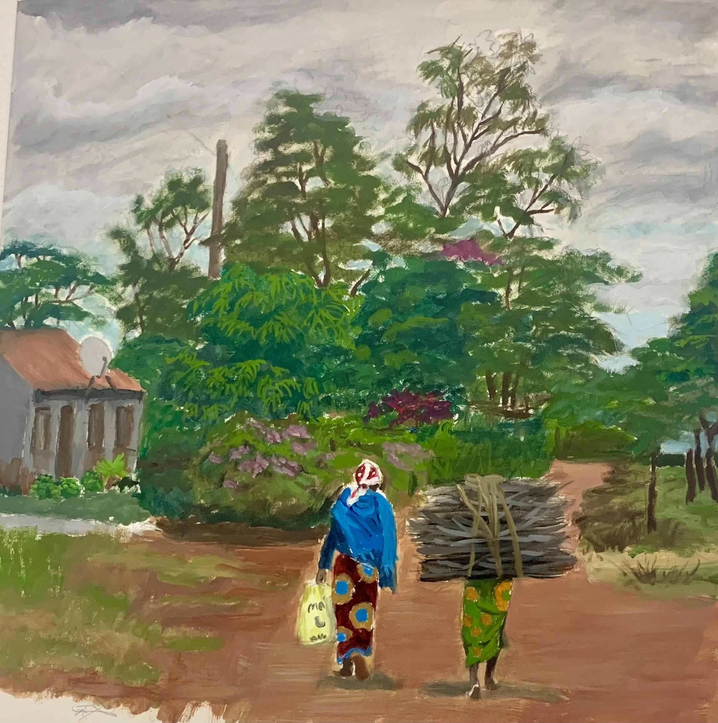 Two Women, Oil on Paper, 17x23", 2023