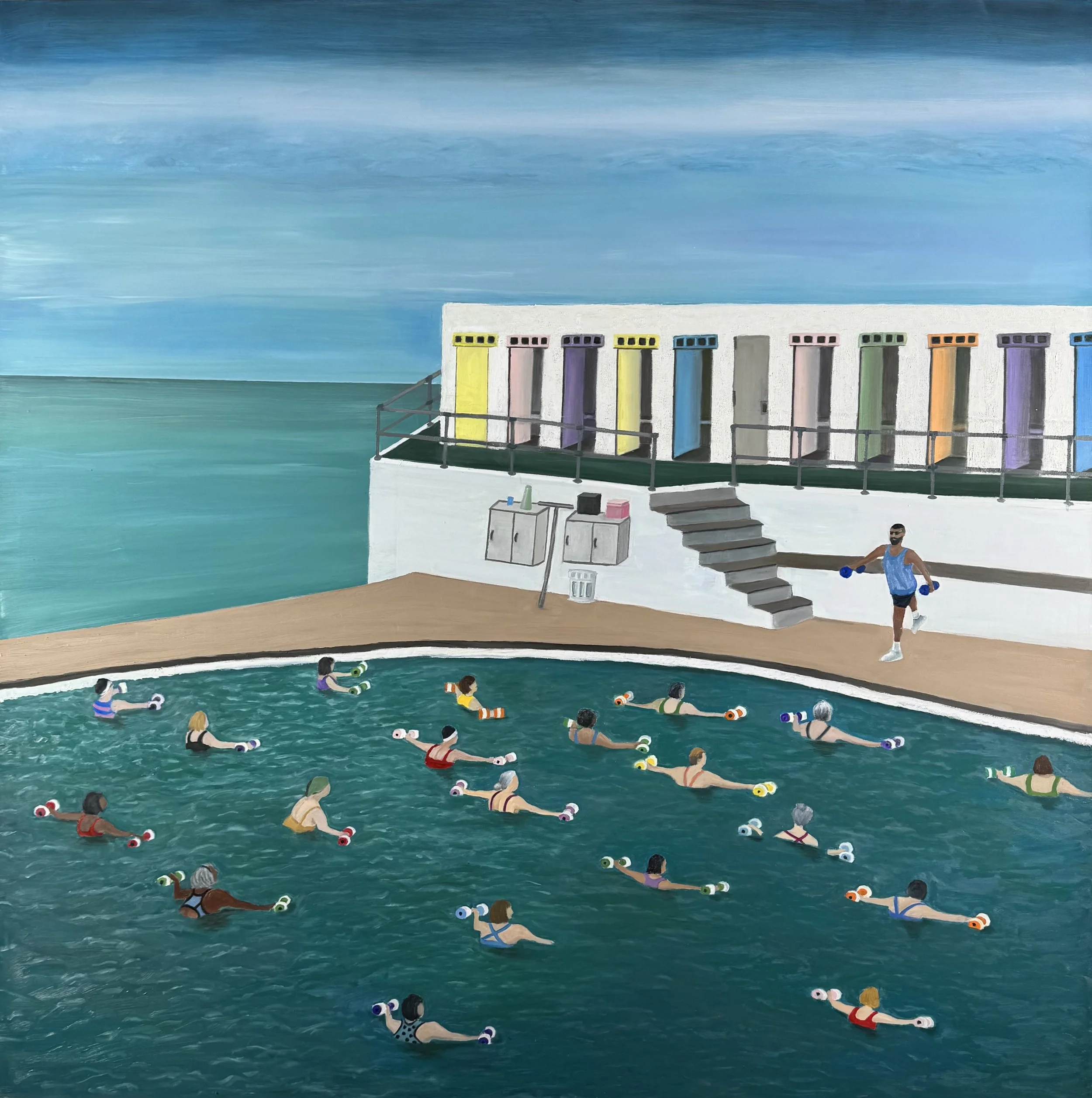 Swimmers, 60 x 60", Oil on Canvas, 2025.