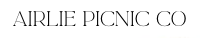 Close-up of the Airlie Picnic Co. logo with text in black on a white background.