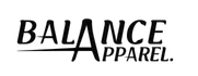 Balance Apparel logo with italicized text and a curved underline