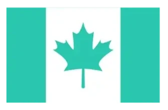Canadian flag in teal and white