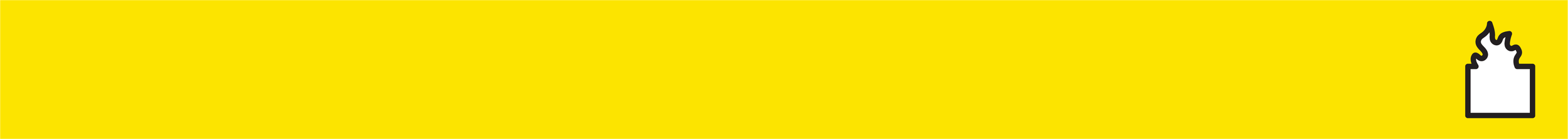 Yellow background with a black outline of a burning candle on the right side.