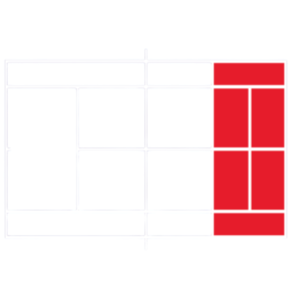 Tennis court map with red outline showing where Red Ball Tennis program is played.