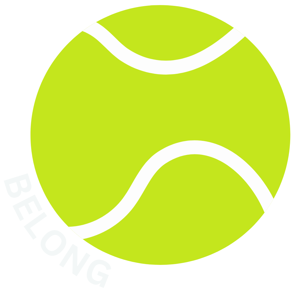 Green tennis ball with white curved lines and the word "BALLONG" written around the bottom edge.