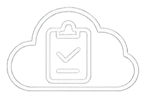 Cloud icon with a clipboard and checkmark inside