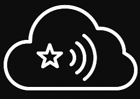Cloud icon with Wi-Fi signal and star inside