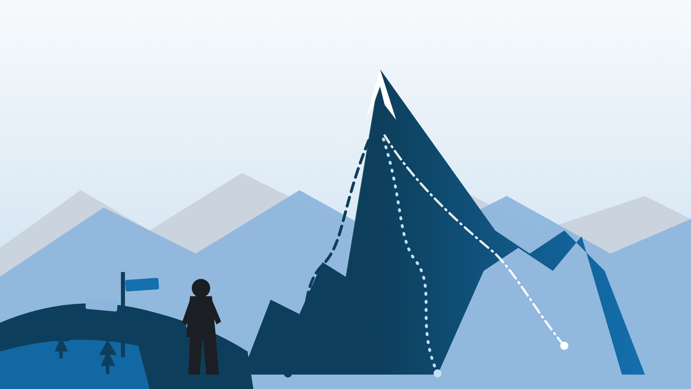 Neurodivergent tech founder choosing their own leadership path up the mountain, not the standard route.