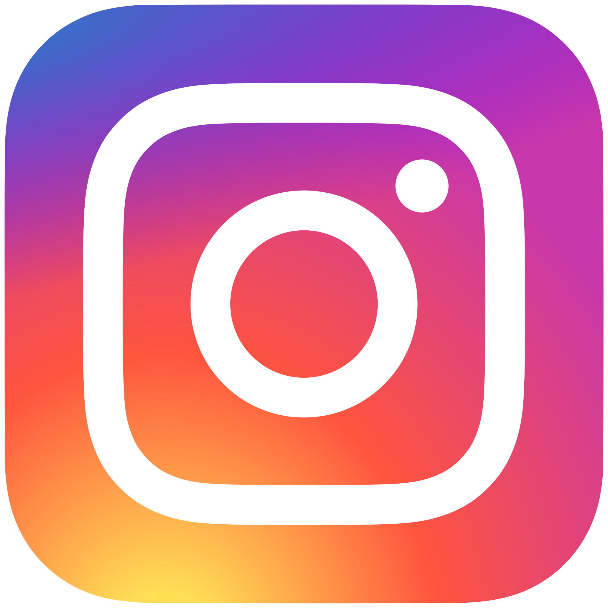 Instagram logo with a colorful gradient background.