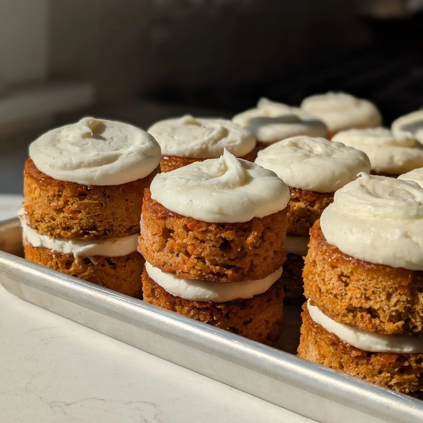 Get your Easter desserts (or just a yummy spring treat) tomorrow at @farmsouth_! On the shelf tomorrow: 

mini carrot cakes + cream cheese frosting
brown butter crispy rice treats (perfect for Easter baskets!)
Easter rocky road (absolutely decadent a