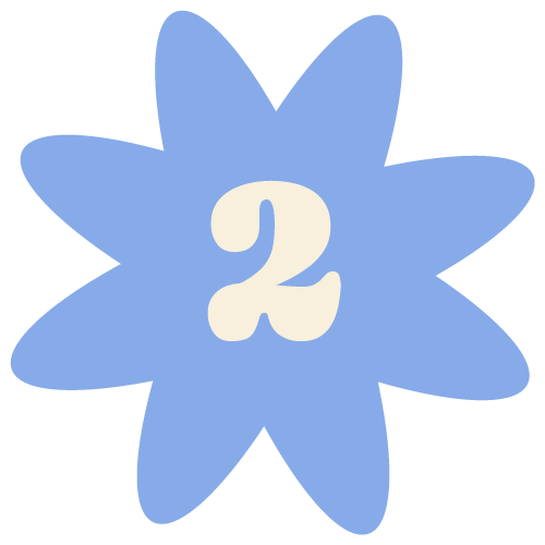 Number two symbol on floral icon