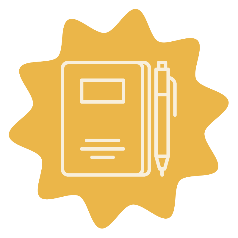 Icon of a notebook and pen