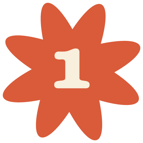 Number one symbol on floral icon