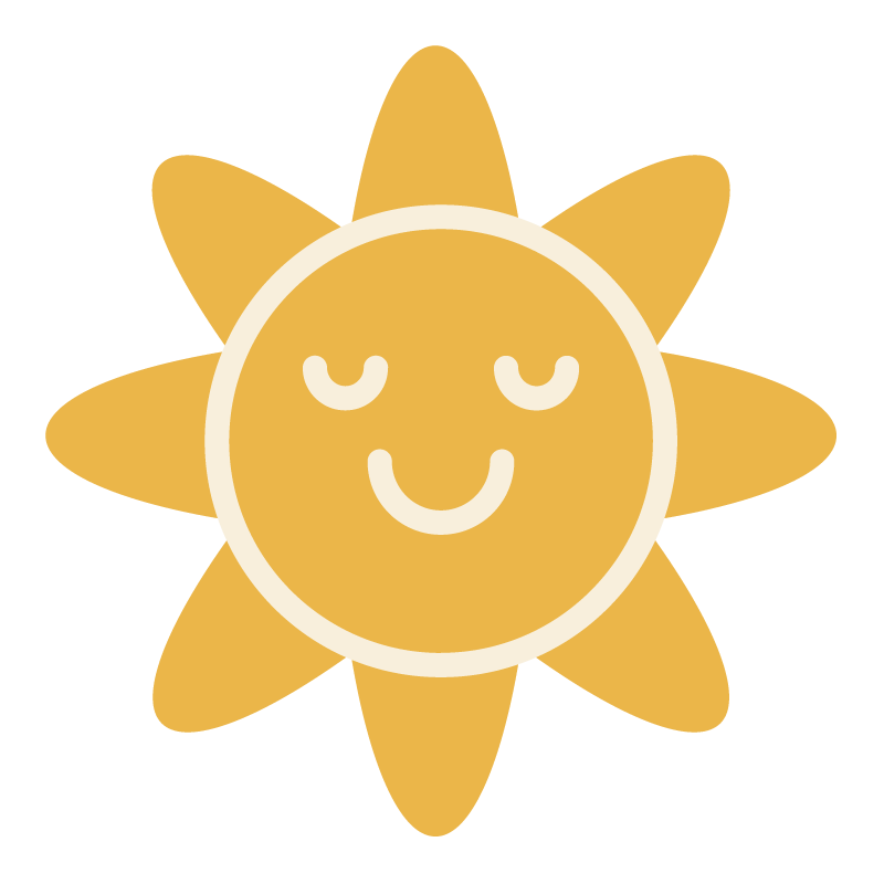 Smiling cartoon sun